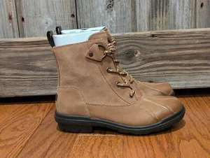 UGG HAPSBURG LACE CHESTNUT WATERPROOF LEATHER DUCK RAIN SNOW BOOTS SIZE 5 WOMEN - Picture 1 of 6