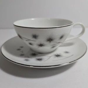 Vintage Creative Platinum Starburst Fine China Tee Kaffeetasse und Untertasse - Bild 1 von 16