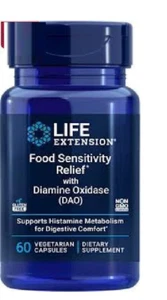 Life Extension Food Sensitivity Relief with Diamine Oxidase (DAO) 20,000HDU Hist - Picture 1 of 2