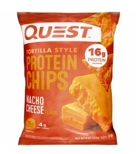 Quest Tortilla Style Protein Chips Nacho Cheese 8oz Extra Large Family Size Keto - Picture 1 of 5