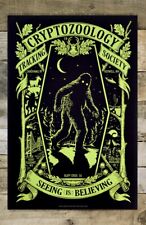 Cryptozoology Tracking Society Bigfoot Sasquatch Glow In The Dark Poster 12x18
