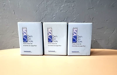 *Lote de 3* Conjunto de Barbear Avon Skin So Soft Flower Descartável e Suporte NOVO - Imagem 1 de 4