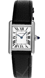 CARTIER Tank Must Small Model Silver Dial Leather Women's Watch WSTA0042 - Picture 1 of 4