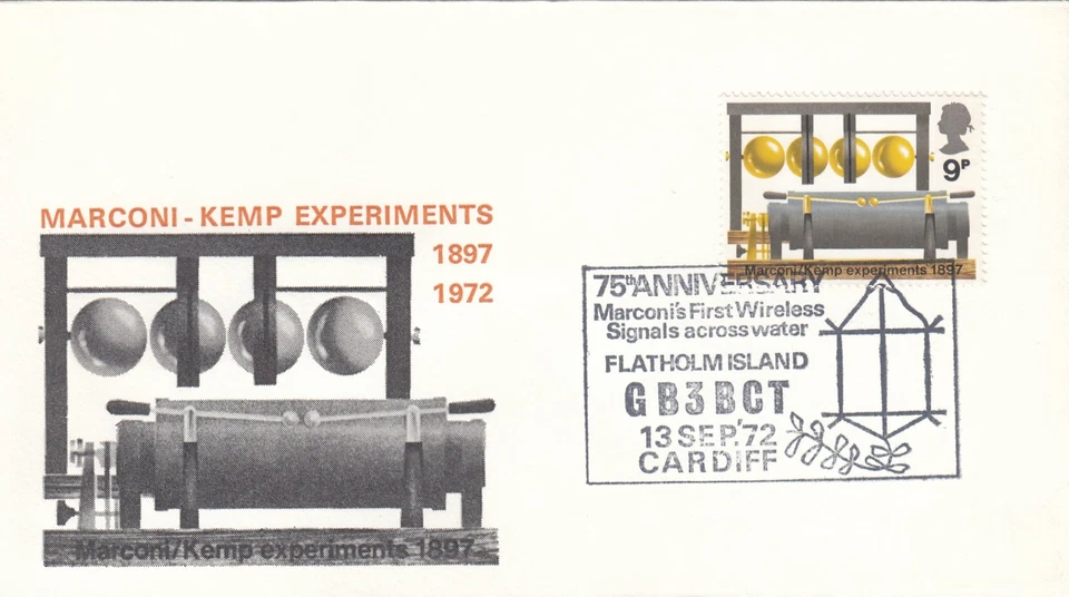 BBC Marconi Kemp Wireless Experiments GB FDC GB3BCT Flatholm Island 1972 (58096) - Image 1 of 1