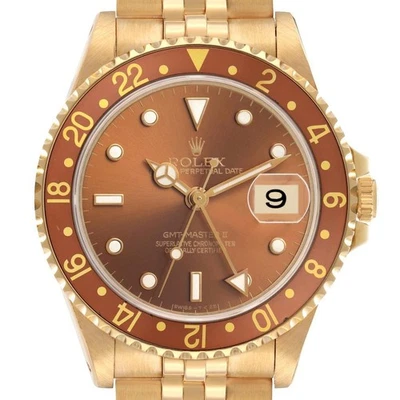 Rolex GMT Master II Rootbeer Yellow Gold Vintage Mens Watch 16718 - Image 1 of 4