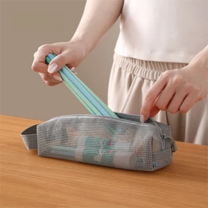 Tragbare Kosmetiktasche mit Griff Netz Kulturbeutel Aufbewahrungstasche Kosmetiktasche Reise - Bild 1 von 19