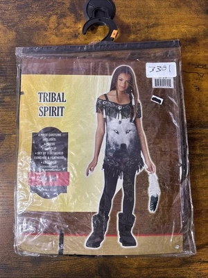 Disfraz de niño espíritu tribal vestido de lobo pluma pinza para el pelo nativo americano SM 8-10 Foto 1 de 4