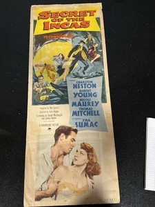 Secret Of The Incas Locandina Film Inserto Originale 1954 - 14 X 36 - Foto 1 di 8