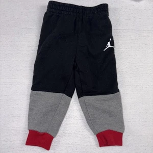 Jordan Boys Toddler Sweatpants Pants Sz 18 Mon Elastic Waistband Black Red - Picture 1 of 7