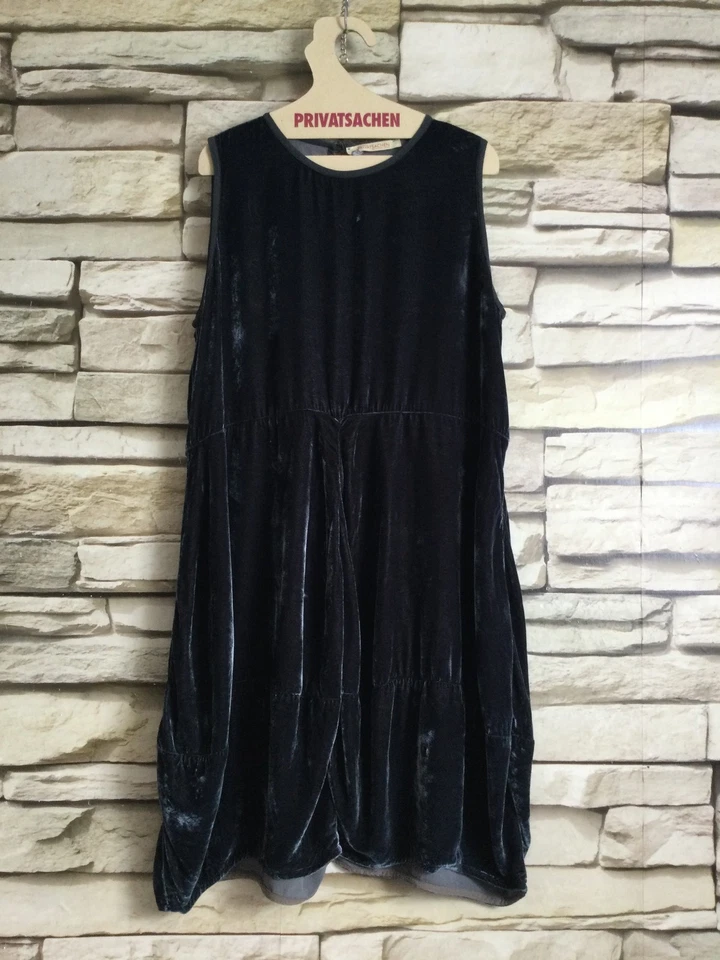 cocon.commerz PRIVATSACHEN Kleid aus SEIDENSAMT in grün Größe 2 - Muster - Bild 1 von 4