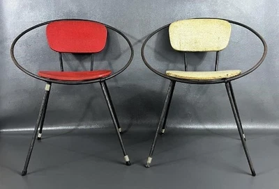 Lote de 2 sillas tipo aro vintage para niños MCM mediados de siglo hechas en EE. UU. Foto 1 de 4