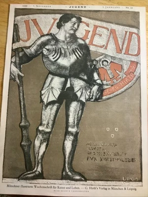 1896 RARE ART NOUVEAU GERMAN COMPLETE MAGAZINE ~ THE JUGEND ~ GREAT PRINTS! Foto 1 de 3