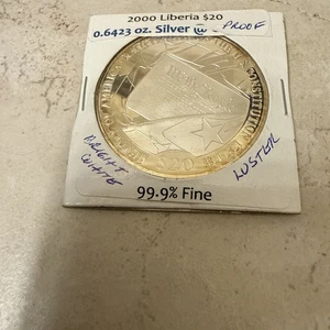 2001 Liberia - Constitution Commemorative - .999 Fine Silver - 20 Dollars - Picture 1 of 2