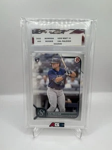 2022 Bowman Cal Raleigh Rookie RC #49 Seattle Mariners AGC 10 Gem Mint - Picture 1 of 2