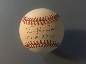 Tom Lasorda-DECEASED- Autographed Signed OML Baseball W / HOF 8-3-97 - JSA - Picture 1 of 7