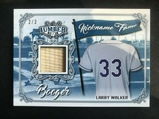 2021 Leaf Lumber Nickname Fame Navy Blue #21 Larry Walker Game Bat Relic #2/3