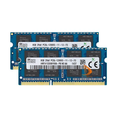 16GB SK Hynix 2pcs 8GB 2RX8 DDR3L 1600MHz PC3L-12800S SODIMM Laptop Memory RAM·# - Image 1 of 4