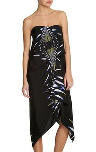NUOVO ABITO DRAPPEGGIATO BCBGMAXAZRIA RUNWAY NERO COMBO SENZA SPALLINE XVB6K934/AL206 TAGLIA 2 - Foto 1 di 2