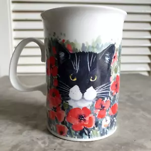 Taza de café con diseño de gato blanco y negro "Peeping Toms" de Lesley Holmes Dunoon - Imagen 1 de 5