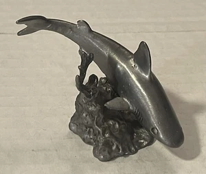 Pewter Miniature Dolphin Statue Figurine - Picture 1 of 6