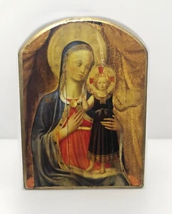 VINTAGE MADONNA WITH CHILD PRIESTS ALTAR WALL ICON REPLICA 11”x15” - Picture 1 of 23