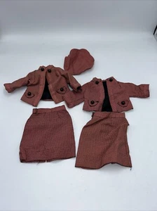 VTG 1960s Fashion Doll Handmade Suit  Jackets Pencil Skirts & Hat  Lined TWINS - Picture 1 of 8