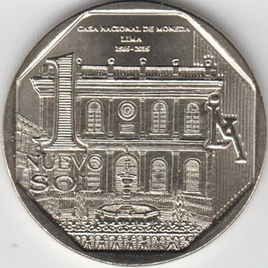 PERU 1 Nuevo Sol 2015 450 years CASA NACIONAL DE MONEDA (PERUVIAN MINT) UNC - Picture 1 of 2