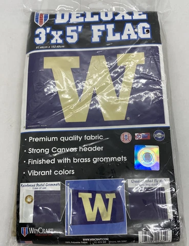 FLAG WASHINGTON NCAA, Wincraft Washington Huskies 3' x 5' Deluxe Flag Cover