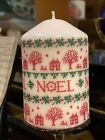 EMMA BRIDGEWATER CHRISTMAS NOEL DESIGN Hand Decorated Pillar Candle 10x7cm