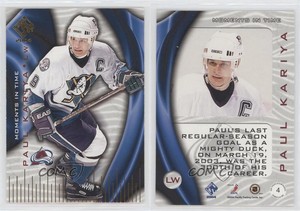 2003-04 Pacific Private Stock Reserve Moments in Time Paul Kariya #4 HOF