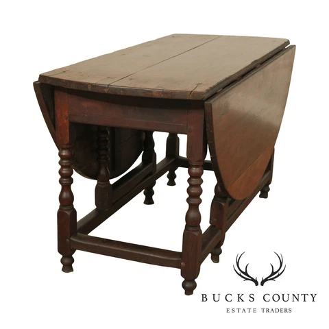Antique 18th Century English Walnut Drop Leaf Table Cover