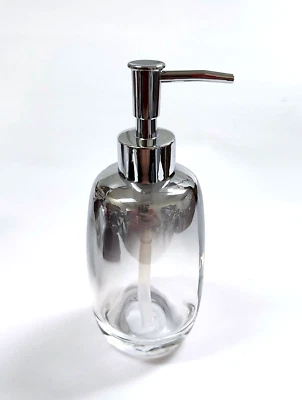 Nuovo Vetro Argento Riflettente Specchio Tonalità Lucidato Pompa Soap Dispenser - Immagine 1 di 4