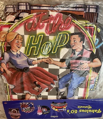 New Old Stock Vintage 50's Theme Party 1950's Rock Music  Car Cardstock Cutouts - Image 1 of 4