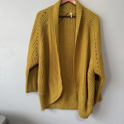 POL Chunky Knit Olive Green Open Cardigan Sweater Oversized. Size Small - Image 1 of 4