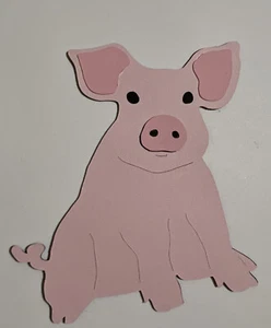 Pig Die Cut Paper Piece Handmade For Scrapbooking Or Card making - Picture 1 of 2