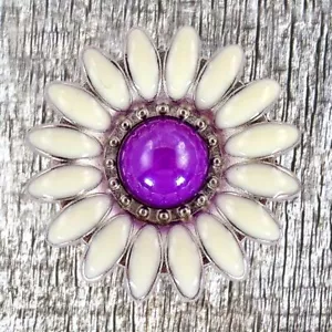 Purple Daisy 1/2 Inch Concho CON400-D-1/2"-Purple - Picture 1 of 3
