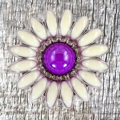 Purple Daisy 1/2 Inch Concho  CON400-D-1/2"-Purple - Image 1 of 3