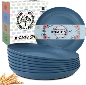 Deep Dinner Plates Set of 8-9 Inch Alternative for Plastic Plates Microwave and - Picture 1 of 12