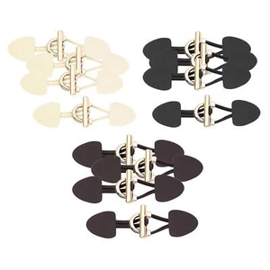 4Pair LEAther Sew-on Toggles with Resin Horn Button Closures - Picture 1 of 7