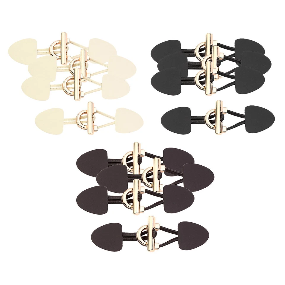 4Pair LEAther Sew-on Toggles with Resin Horn Button Closures - Image 1 of 1