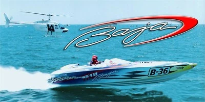 AGNEW GRAPHICS Baja, Team, Powerboat, Boat, Wake, Offshore, Performance, Man Cave Garage Banner