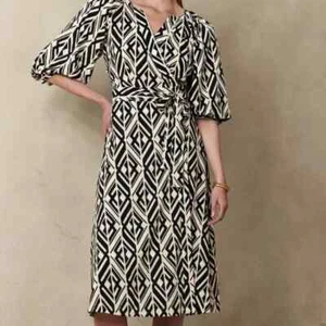 Vestido midi envolvente manga globo Banana Republic talla S nuevo con etiquetas - Imagen 1 de 11