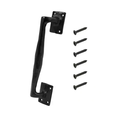 Everbilt Vintage Look 9-3/4 in. Black Heavy-Duty Rod Iron Gate Pull Handle 10274 Cover