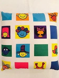 Home Decor Square Accent Clown Pillow Cover Zips Colorful SEQUIN Clown Pattern - Picture 1 of 9