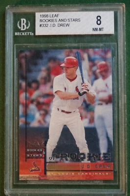 1998 Leaf Rookies & Stars #332 JD Drew RC Graded BGS 8 NM-MT - Image 1 of 2