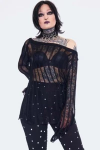 Gothic Loose Knit Striped Alternative Style Sweater - Picture 1 of 5