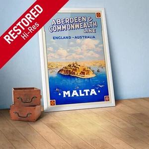 Malta, Valletta, 1930s — Retro vintage travel poster - Picture 1 of 12