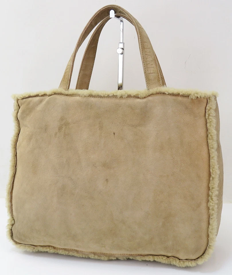 Auténtico bolso de mano Chanel marrón gamuza y lana #54459 Foto 1 de 4