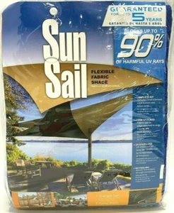 Sun Sail Triangle Shade 11.8-ft x 11.8-ft Patio Garden Canopy, Heavy Duty - Picture 1 of 9