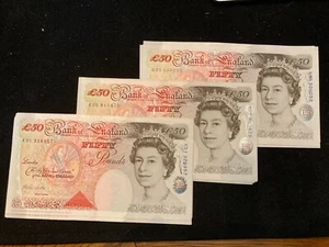 Lowther Houblon Fifty Pounds £50 banknote (1999-2006) B385 in Qty or Prefix K - Picture 1 of 6